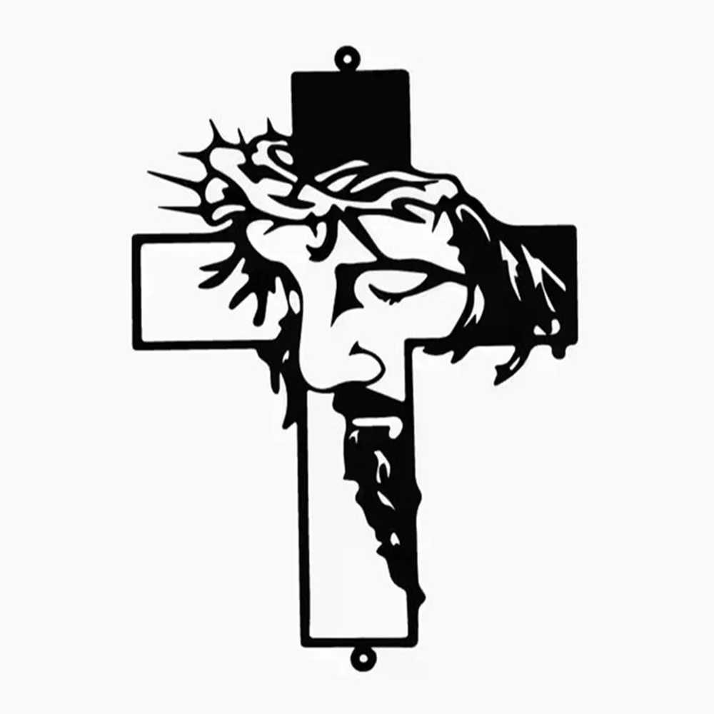 

Jesus Cross Prayer Vinyl Decal, Faith Inspired Religious Car Sticker for Auto Truck SUV, Removable Bible Verse Window Decor
