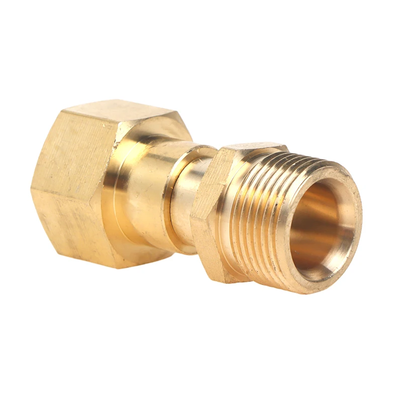M22 14mm Brass High Pressure Washer Swivel Joint Connector Hose Fitting Thread 360 Degree Rotation Hose Sprayer Connector