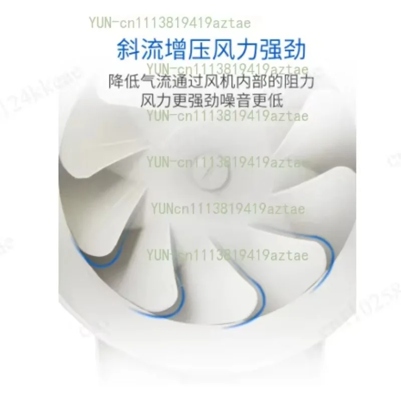 3/4/5/6/8 Inch Exhaust Fans Home Inline Pipe Duct Extractor Ventilation Kitchen Toilet Air Clean Ventilator Diagonal Flow Fan