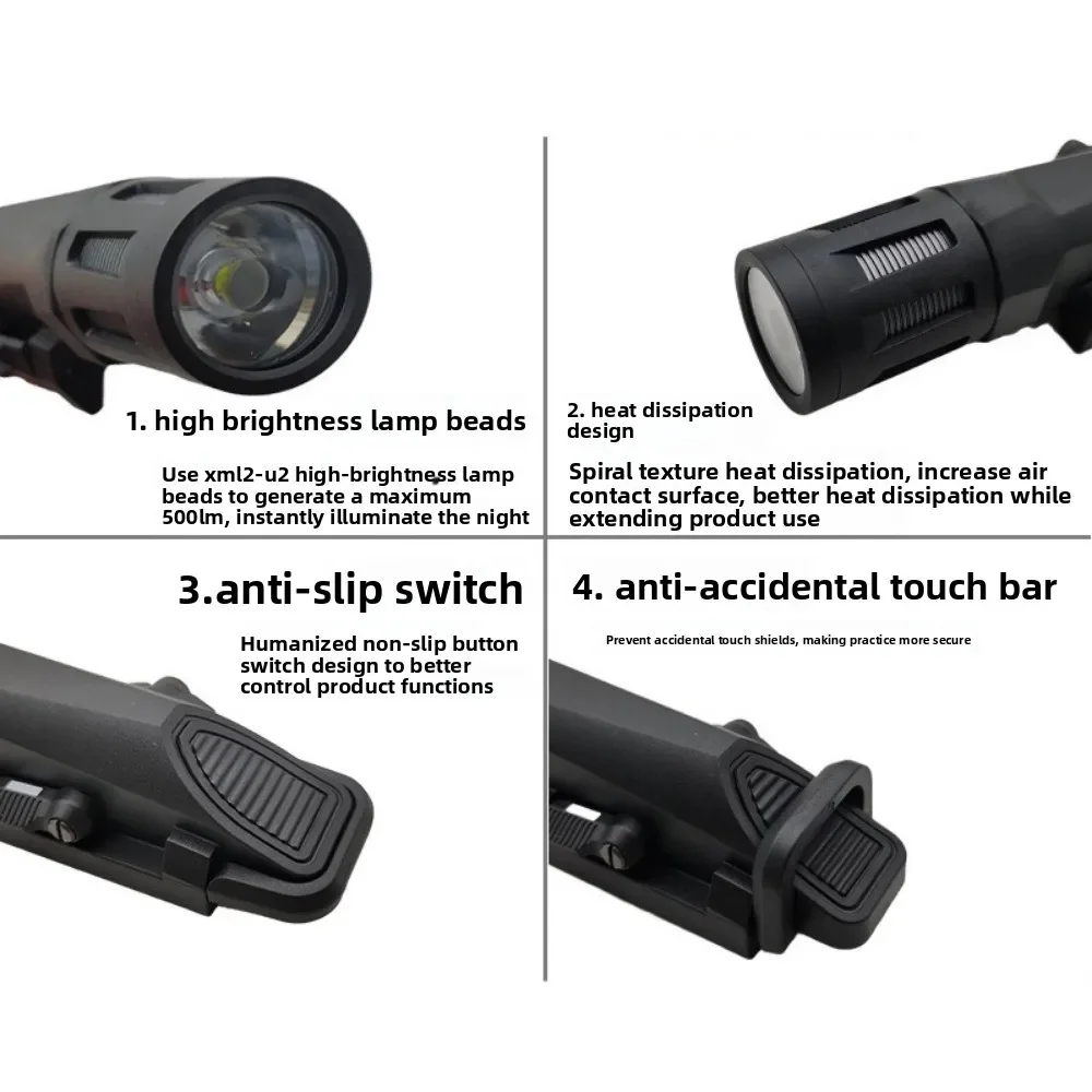 

LED strong light lighting with stroboscopic nylon version flashlight suitable for 20mm guide rail WML-XG outdoor flashlight
