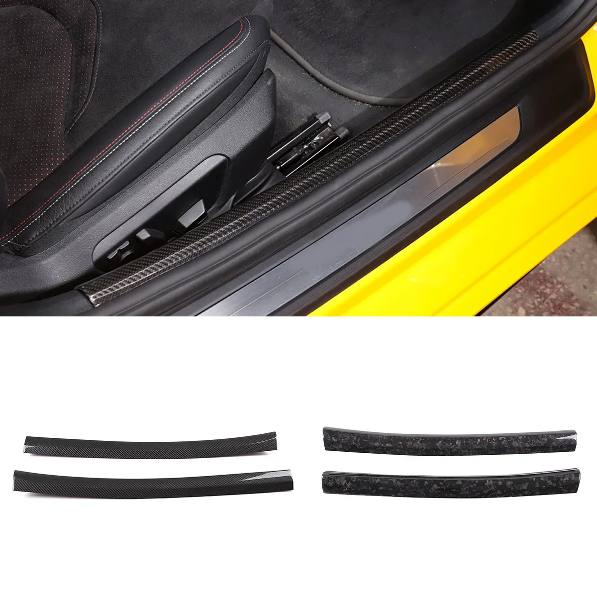 Carbon Fiber Door Sill Bar Plate Scuff Guard Trim For Toyota GR Supra MK5 A90 2019-2022 Modified Car Accessories