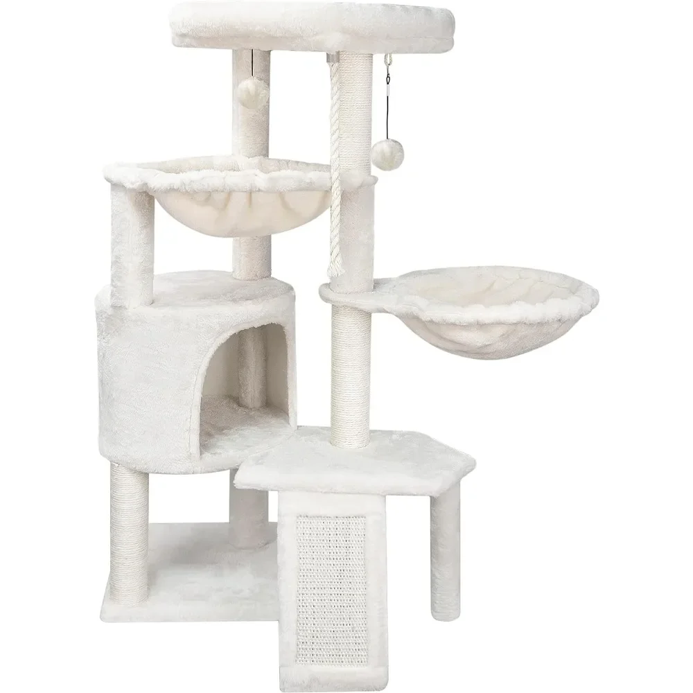 

% Arbre à chat à chat à الح couches avec coussin à gratter Condo pour chat et условия hamacs, бежевый