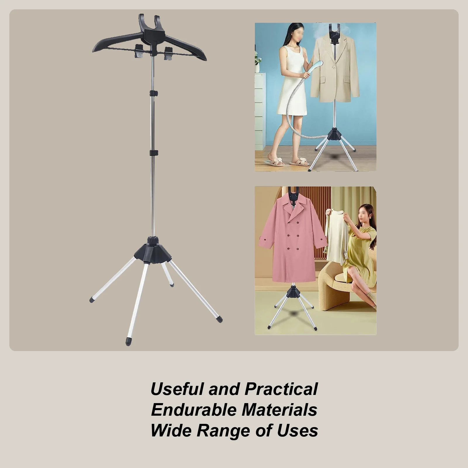 Adjustable Clothes Steamer Rack Telescopic Garment Steamer Racks Foldable Standing Garment Hangers for Steaming Clothes