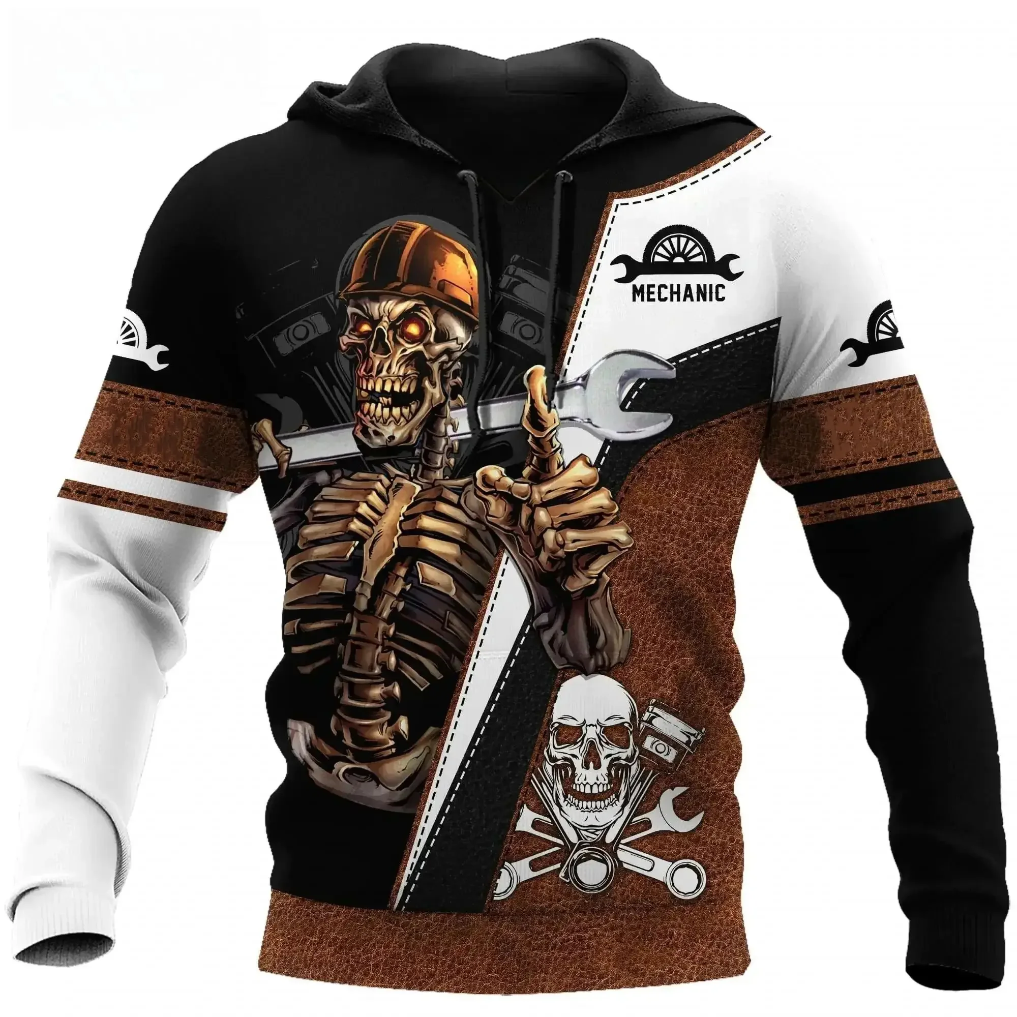 2024 New Hot Christmas Skull 3D Digital Printing Fashion Sweater Casual Comfortable Loose Hoodie Holiday Clothing Streetwear