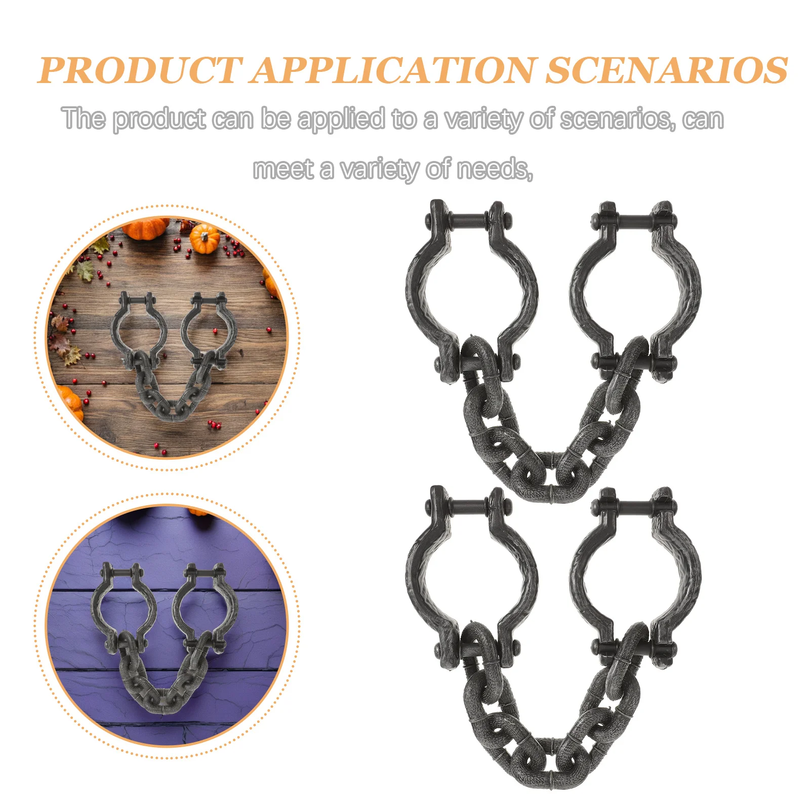 2 قطعة سلاسل زينة الهالوين وصلات سلسلة بلاستيكية خفيفة الوزن للمنزل المسكون زي السجن دعائم تنكرية مزيفة #2