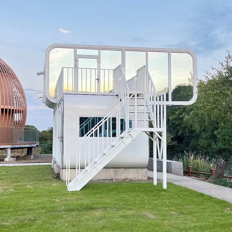 Casa móvil prefabricada compacta inteligente para hoteles de oficina o villa para eventos de glamping emergentes