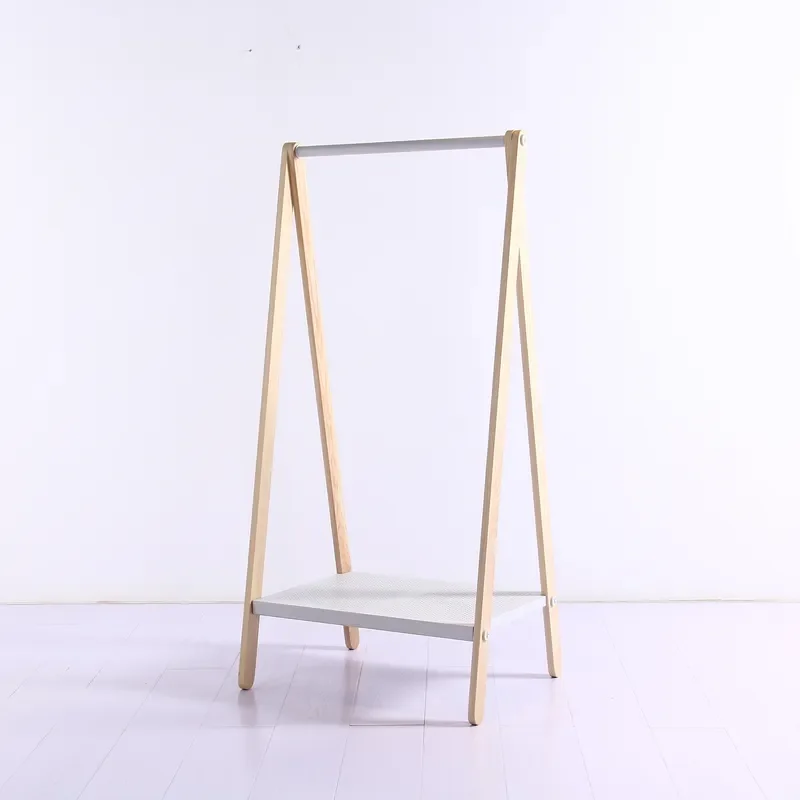 Modern Wooden Floor Hanger Stand for Bedroom Living Room Furniture Heavy Duty Coat Rack Bracket Home Decor Storage Solution