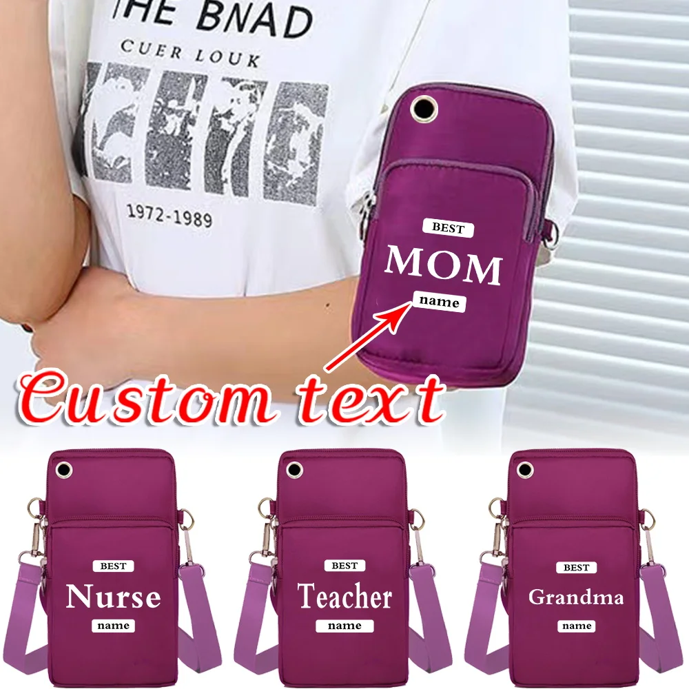 

Персонализированная сумка для телефона с именем, повседневная сумка через плечо, модная сумка с несколькими отделениями, наплечная сумка для телефона