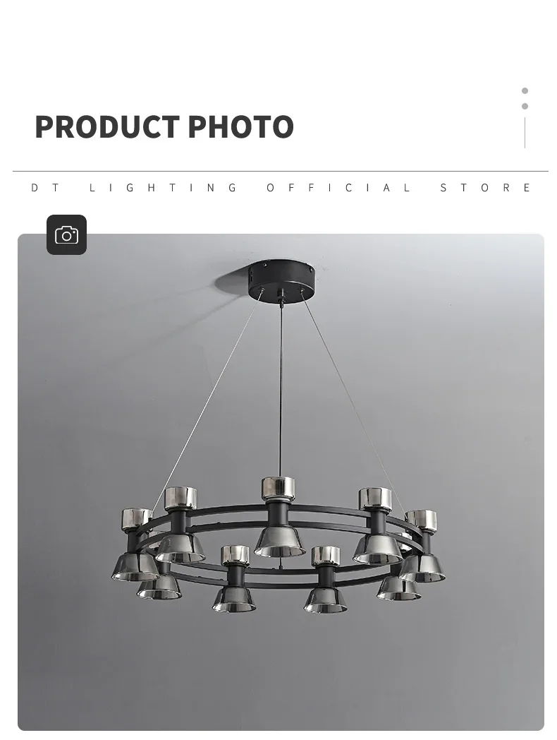 Modern LED round Pendant Light Luxury Ceiling Hanging Lamp for Indoor Home Decor Suitable for Dining Living Room Bedroom