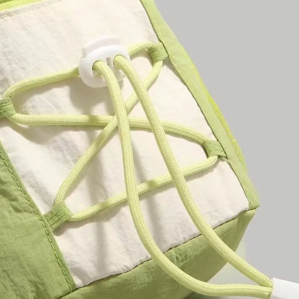 Patchwork Drawstring Backpack Y2k Contrast Color Student Schoolbag Large Capacity Korean Style Women Harajuku Backpack Hiking