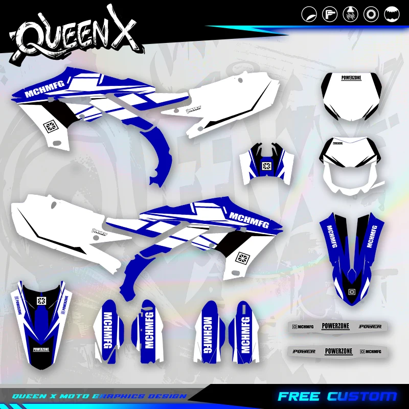 QUEEN X MOTO For YAMAHA YZF250 2019-2023 YZF450 2018-2022 WRF450 2019 2020-2022 WRF250 2020-2023 Motorcycle Decal Sticker 016