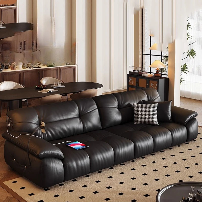 Lazy Leather Living Room Sofas Recliner Couch Smar Human Dog Bed Living Room Sofas Hallway Relaxing Sillon Cama Home Furniture