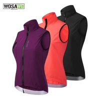 WOSAWE Chaleco ligero para bicicleta para mujer, chaleco a prueba de viento, chaleco para ciclismo, nuevo tejido elástico con cremallera bidireccional