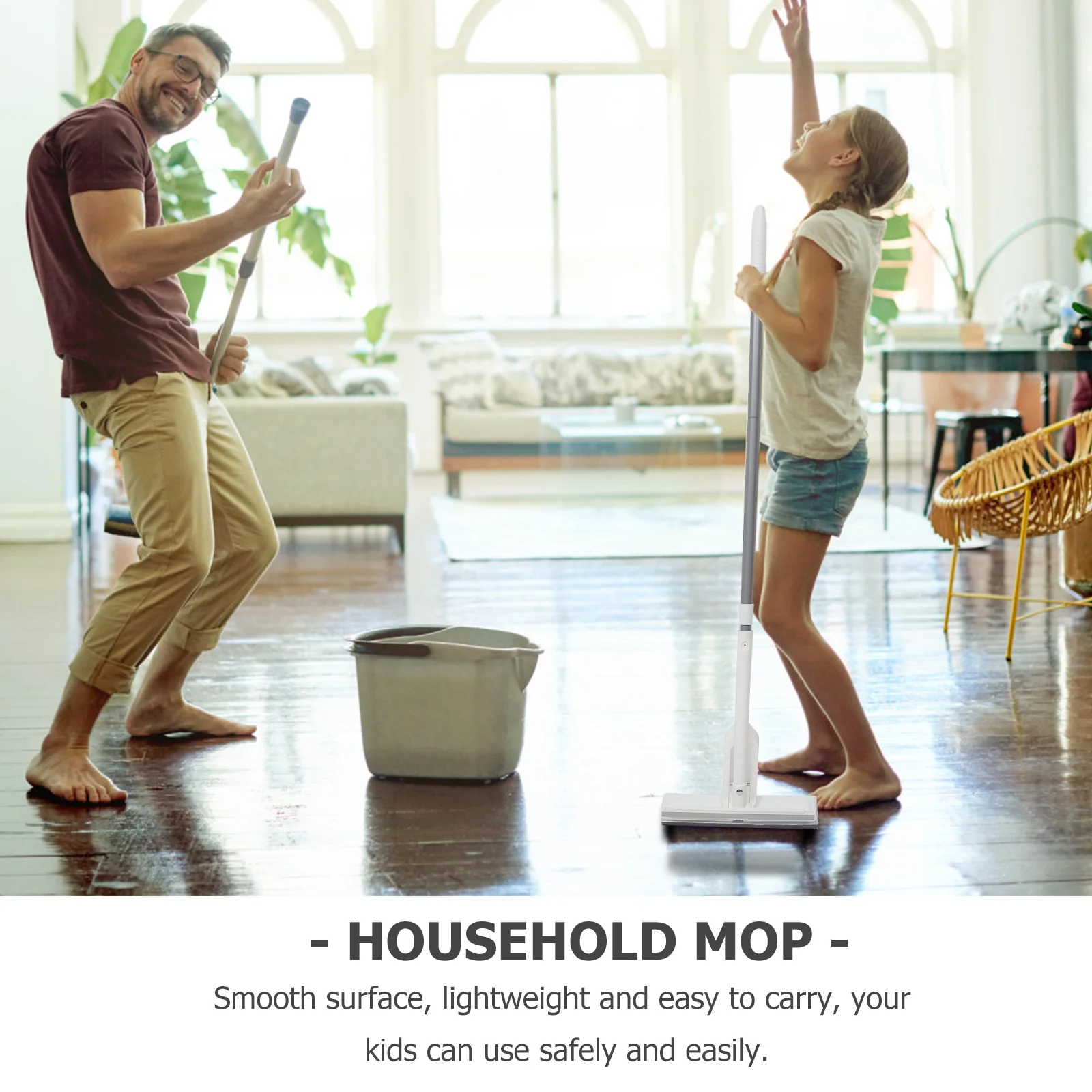 

1pc Kids Small Sponge Mop Self Wringing Floor Cleaning Tool For Children Lightweight Durable Household Mop For Small Spaces