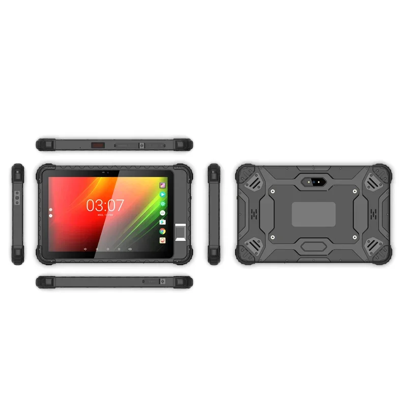 Cheapest factory HiDON 10.1 inch FBI fingerpr Rugged tablet pc android qr code scanner front NFC/2D scanner/UHF RFID tablet