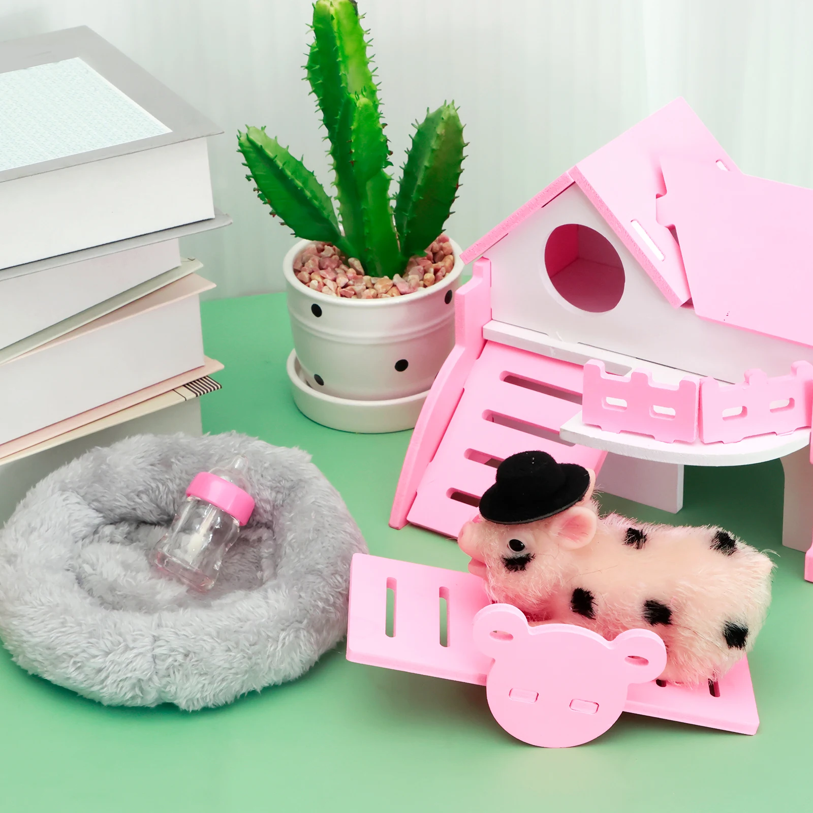 4.7/3in Mini Silicone Pig Doll Toy Miniature Reborn Silicone Piggy Pretend Play Toys for Kids Boy Girls Birthday Christmas Gifts