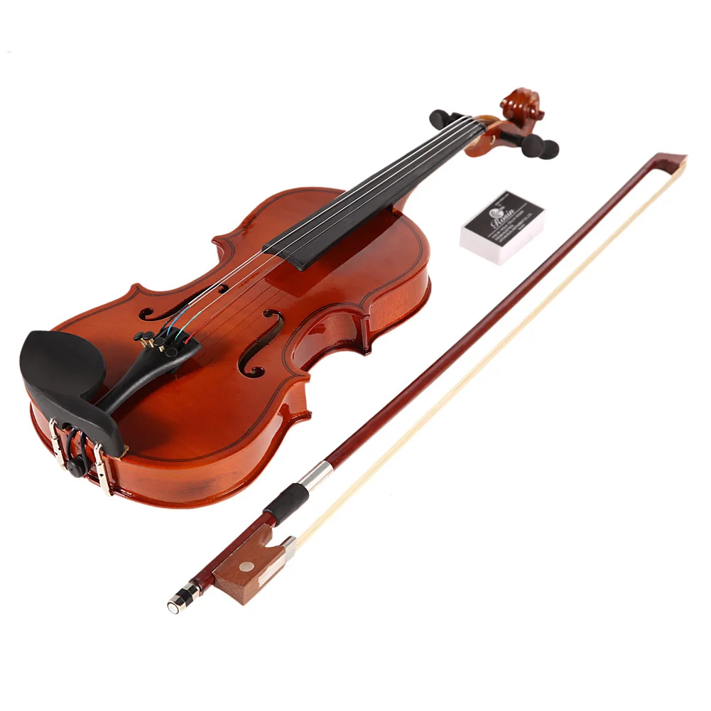 4/4 Violin Professional Solid Wood Violin with Strage Box Bow Tuner Rosin Bridges Accessories Musical Instrument Kids Gifts