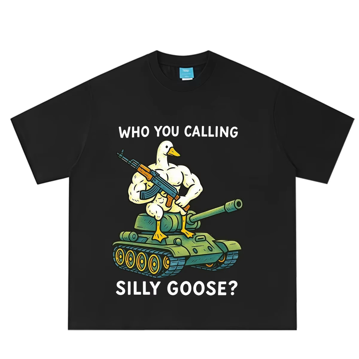 Who You Calling Silly Goose Funny Meme Print T-shirt Men Women Hip-hop T-shirt Summer Short-sleeved Loose Casual Cotton T-shirts