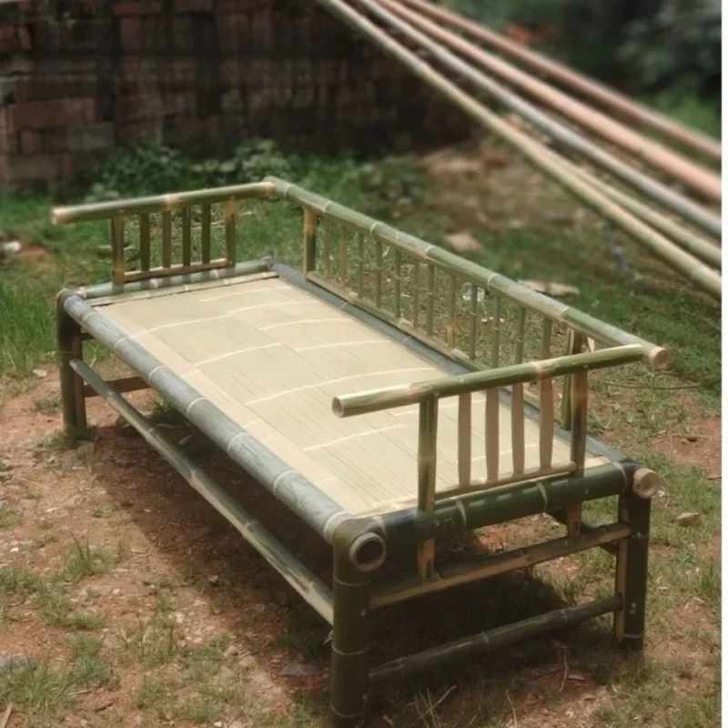 Old-fashioned traditional cold bed, outdoor simple bamboo collapse, home leisure single double nap