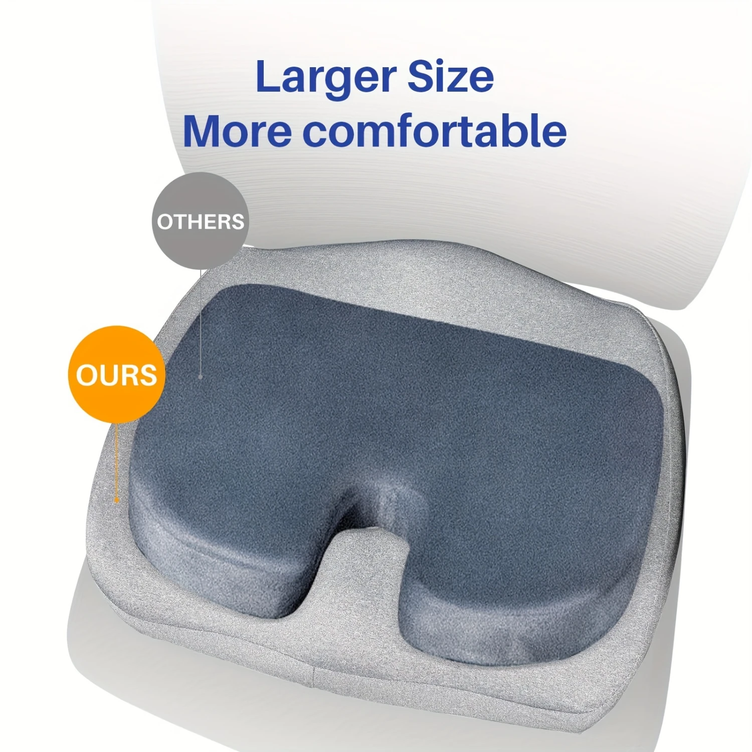 Large Memory Seat Cushion For Office Chair Pressure Pain Relief Sciatica & Tailbone Pain Relief Cushion Pillow For Back Support,