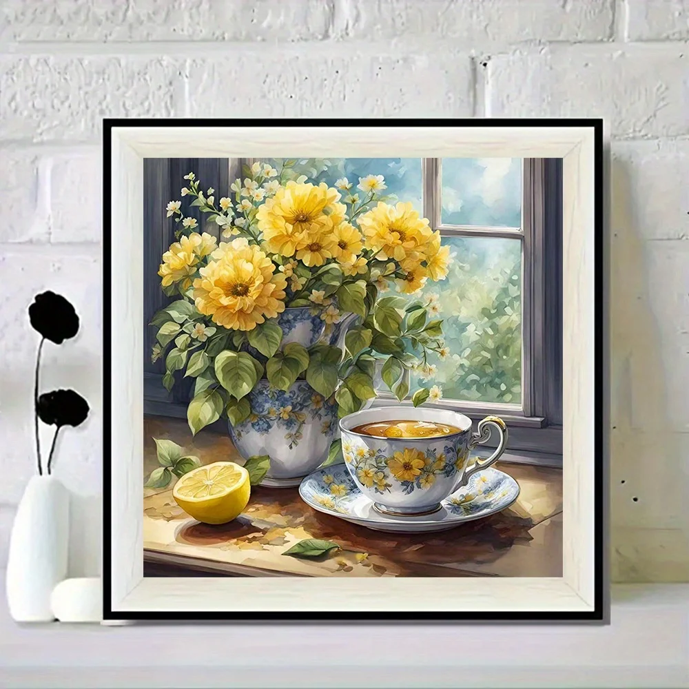 

Beautiful Flower Tea Jigsaw Puzzle 500/1024 PCS Holiday Stress Relieving Fun Games Home Decor Holiday Gifts