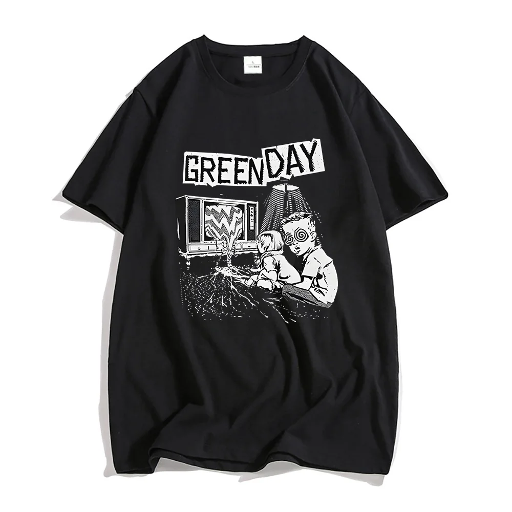 

G-green Day Rock Band Music Oversized T-shirts Cotton T Shirts Punk Tshirts Sense of Design Tees Anime Print Aesthetic