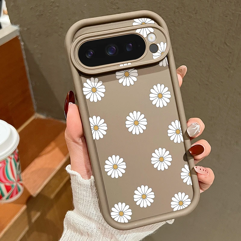 حافظة من السيليكون على شكل زهور لهاتف جوجل بيكسل 8A 8 Pro 9 Pro XL مقاومة للصدمات بلون الحلوى غطاء هاتف من البولي يوريثان الناعم لهاتف Pixel 9 Pro #1