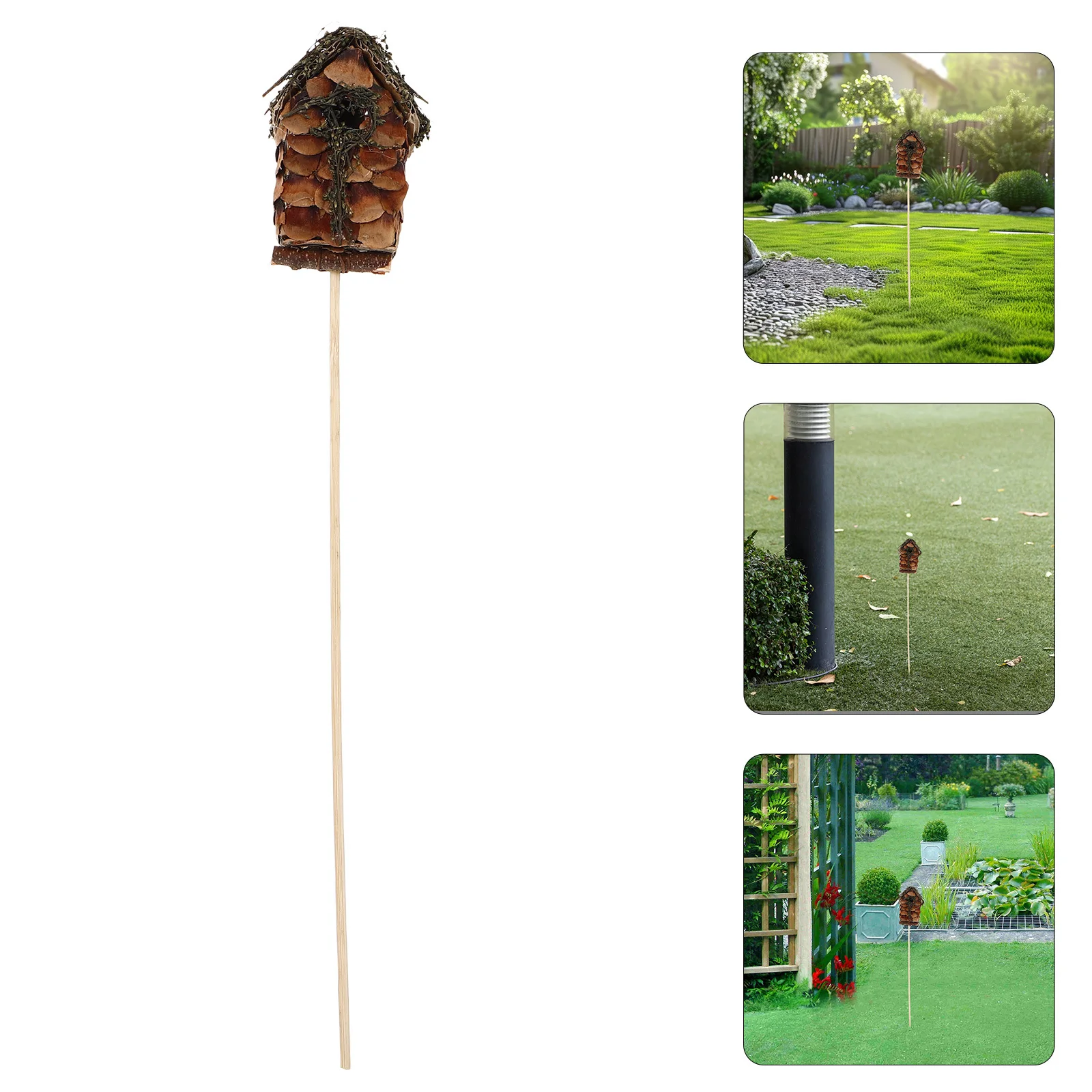 

Garden Bird Stake Decorative Ornament Handmade Compact Yard Decor Bird Nest Garden Decoration for Outdoor Use