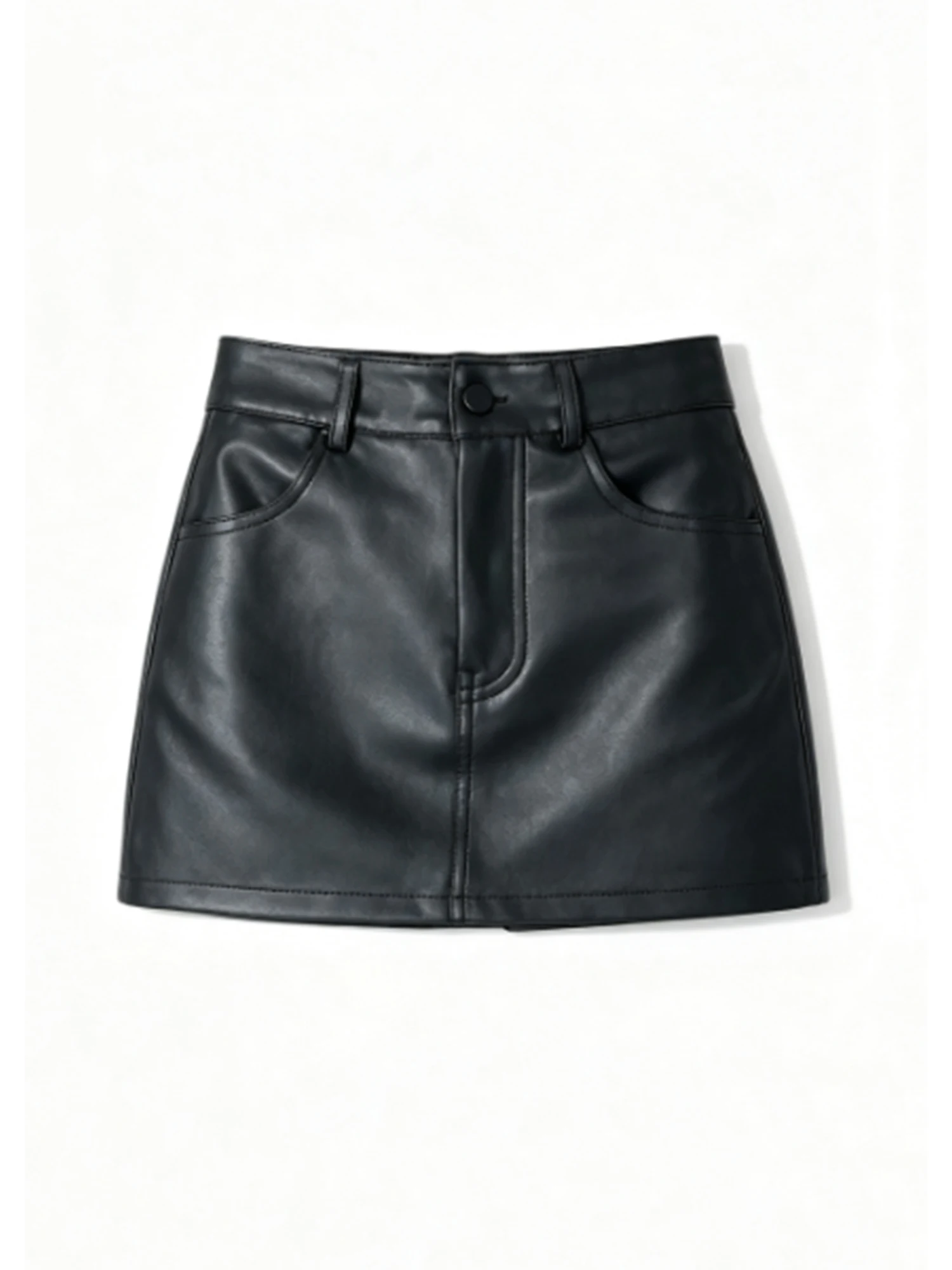 Women Black Gothic PU Leather A-line Skirt Y2K Gyaru Vintage High Waist Skirt Cyber Punk Emo Bodycon Skirt for Women Summer 2026