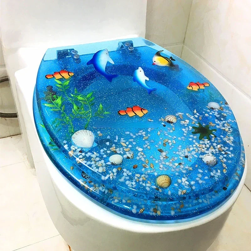 Advanced Resin Thickened Cover In The Bathroom, UVO Type Universal Ordinary Buffer, Silent Colored Toilet