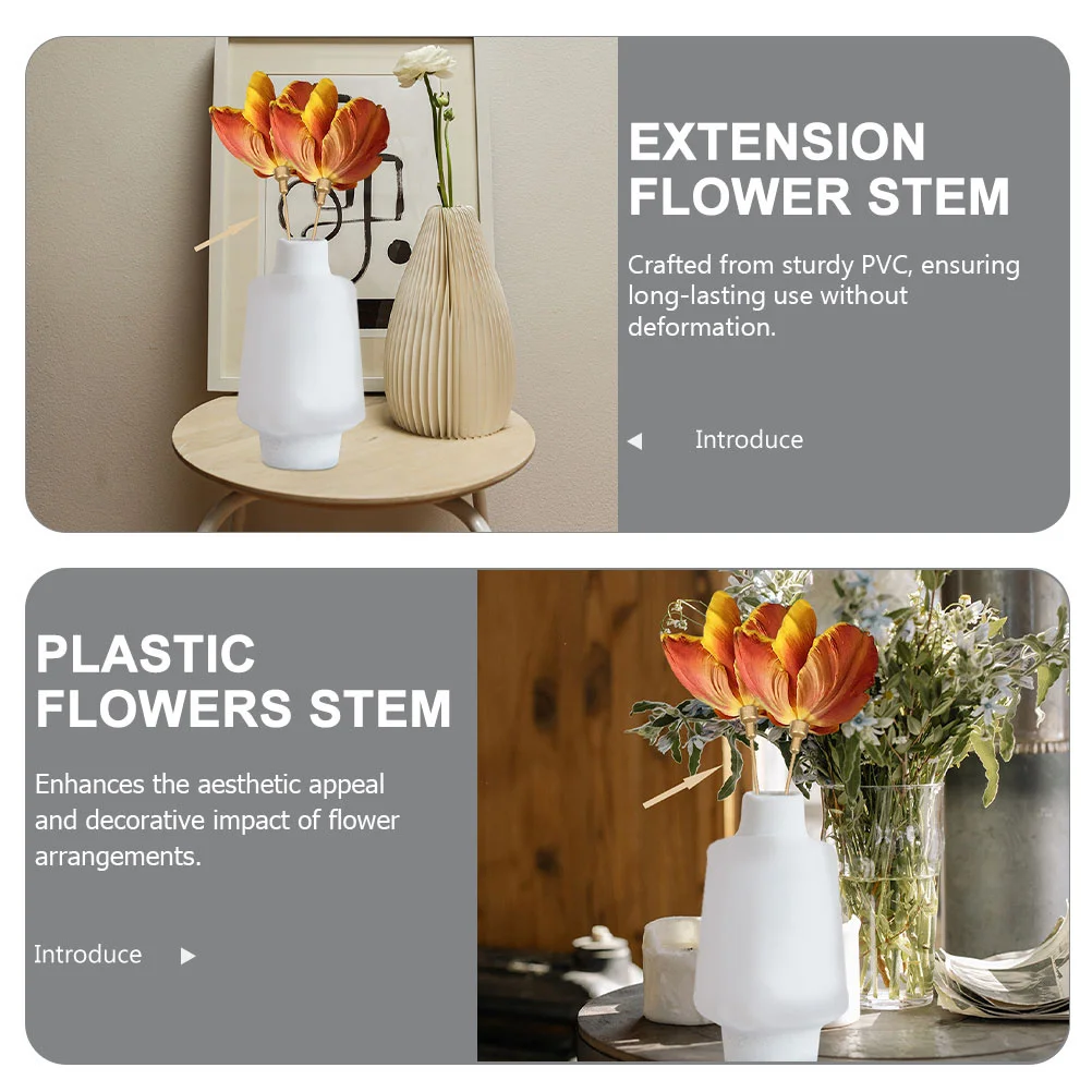 10 قطعة سيقان زهرة بلاستيكية قابل للتعديل أصحاب زهرة وهمية لزهرية ترتيب الأزهار لوازم تمديد ينبع Craft بها بنفسك الحرفية داخلي