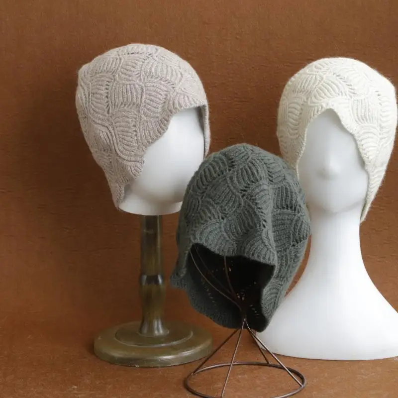 2026 Neue Y2K Herbst-Winter-Wollmütze für Damen, Modische Vintage-Strickmütze, Vielseitige Kappe, Frühlingsmütze, Faltbare Mütze – Detail 8