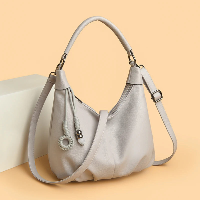 

Women's Shoulder Bag Leather Versatile Double Layer Large Capacity Simplicity Retro High Quality Luxury Female's Crossbody Bags