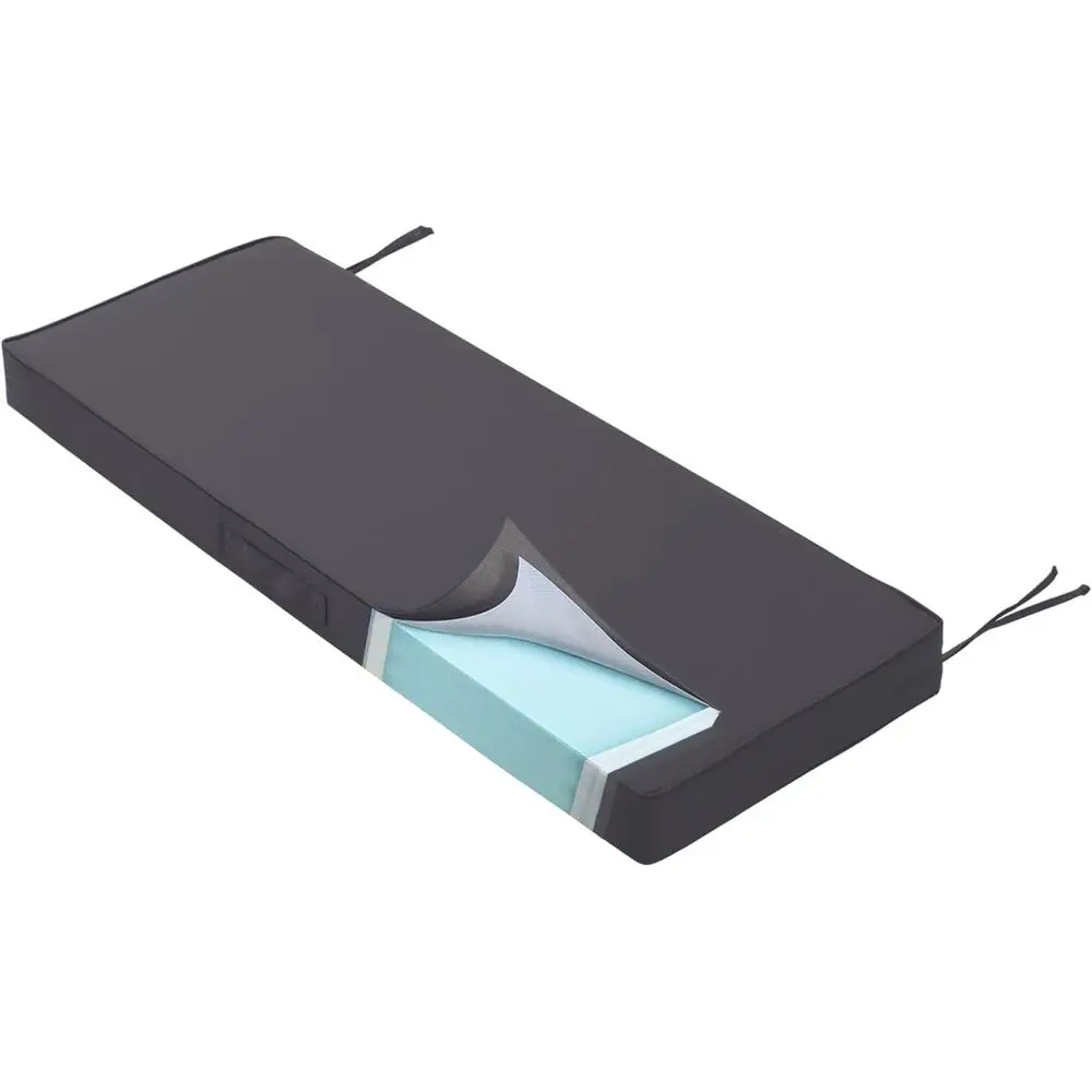 

Outdoor Bench Cushion 4 inches Memory oam Waterproo Patio urniture Bench Cushion Porch Swing Cushion with Handle and Adjustable