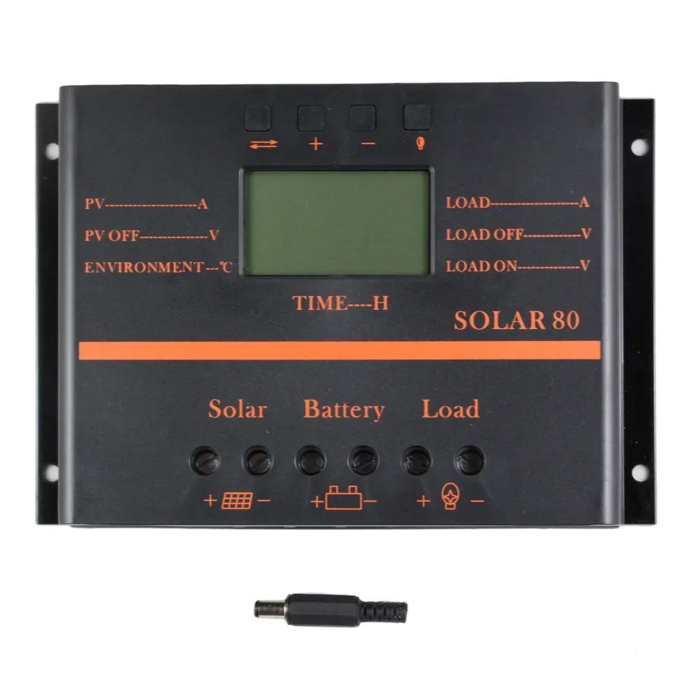 S80 12V 24V 80A Solar Charging Controller LCD Display Solar Energy Controller with Heat Dissipation Design
