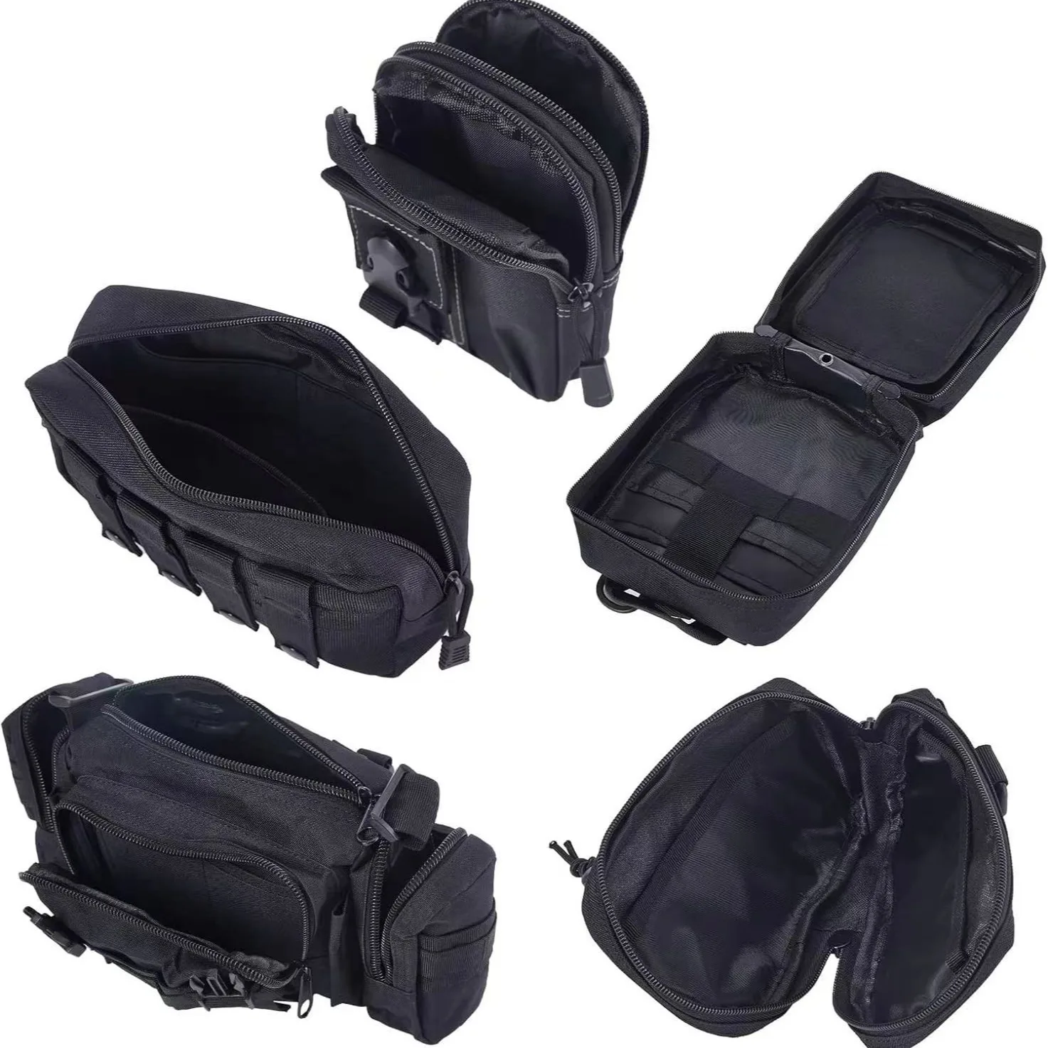 Tactical Seat Back Organizer Vehicle Molle Panel Organizer Storage with 5 Detachable Molle Pouches, Universal Car Seat Organizer