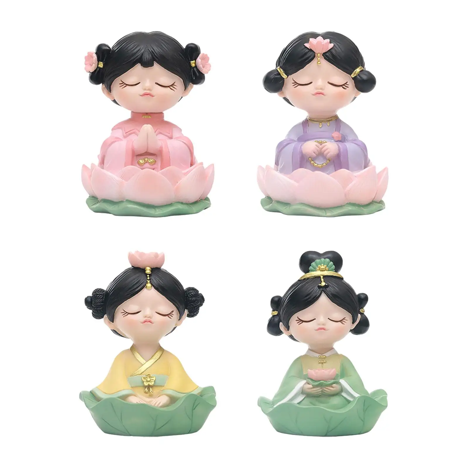 

Girl Mini Statue Resin Home Decor Craft Creative Tabletop Ornament for Office