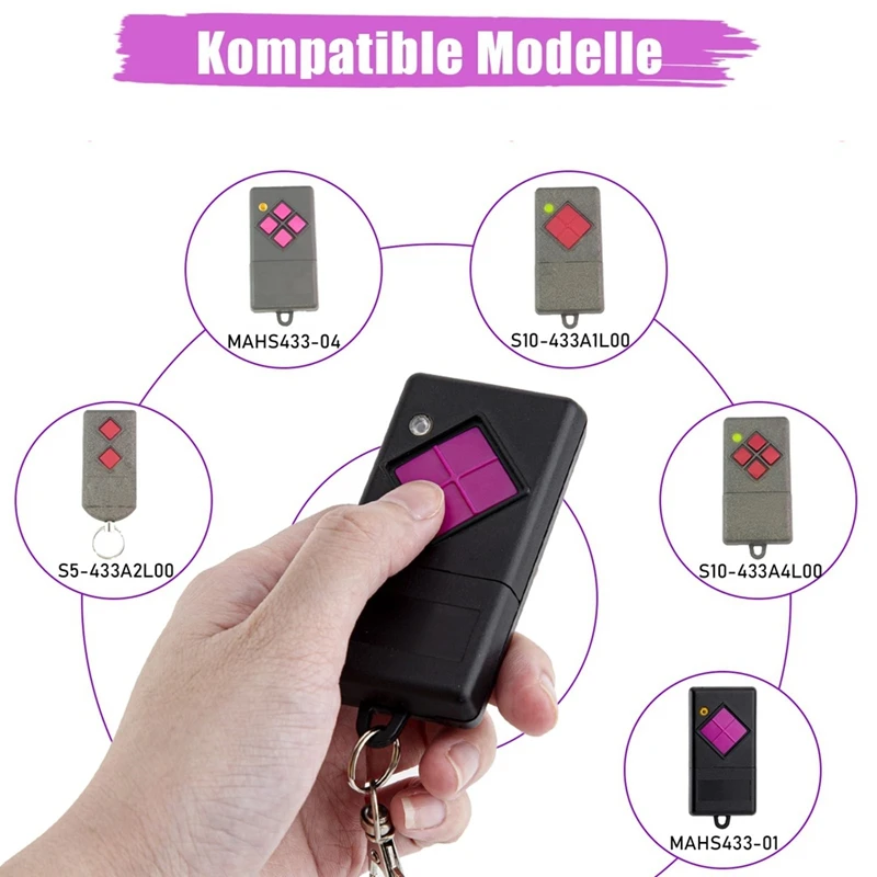 ポータブルガレージドアトランスミッター,MAHS433-01, MAHS433-04, S10-433A1L00, S5-433A2L00