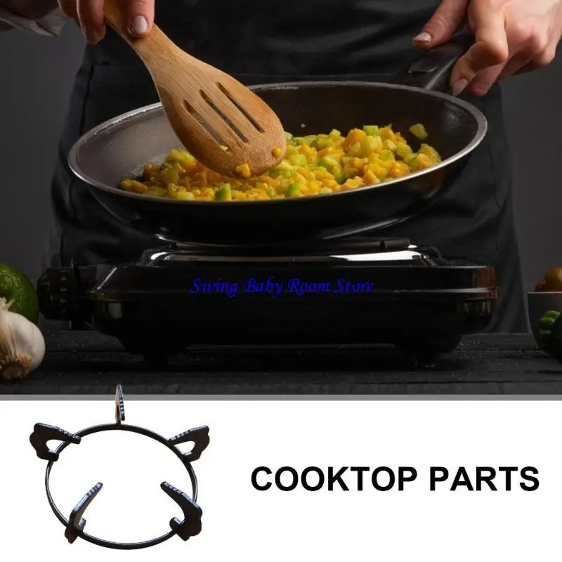 Soporte estufa hierro K1ad 20.2 Rack negro Wok Wok Soporte Soporte utensilios cocina Soporte utensilios