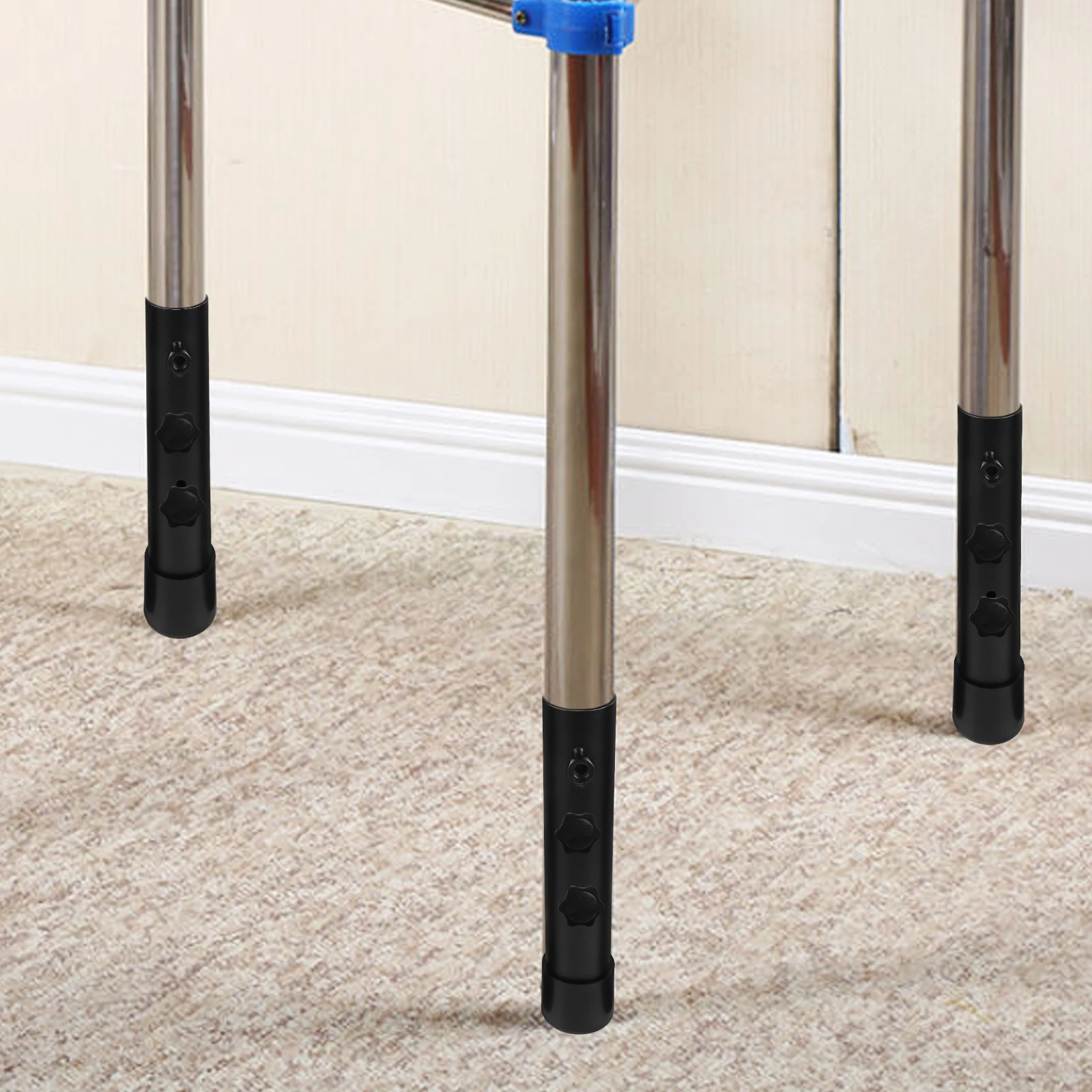 

4pcs Table Leg Extender Adjustable Height Furniture Legs Black Rubber Support Sturdy Metal Telescoping Replacement