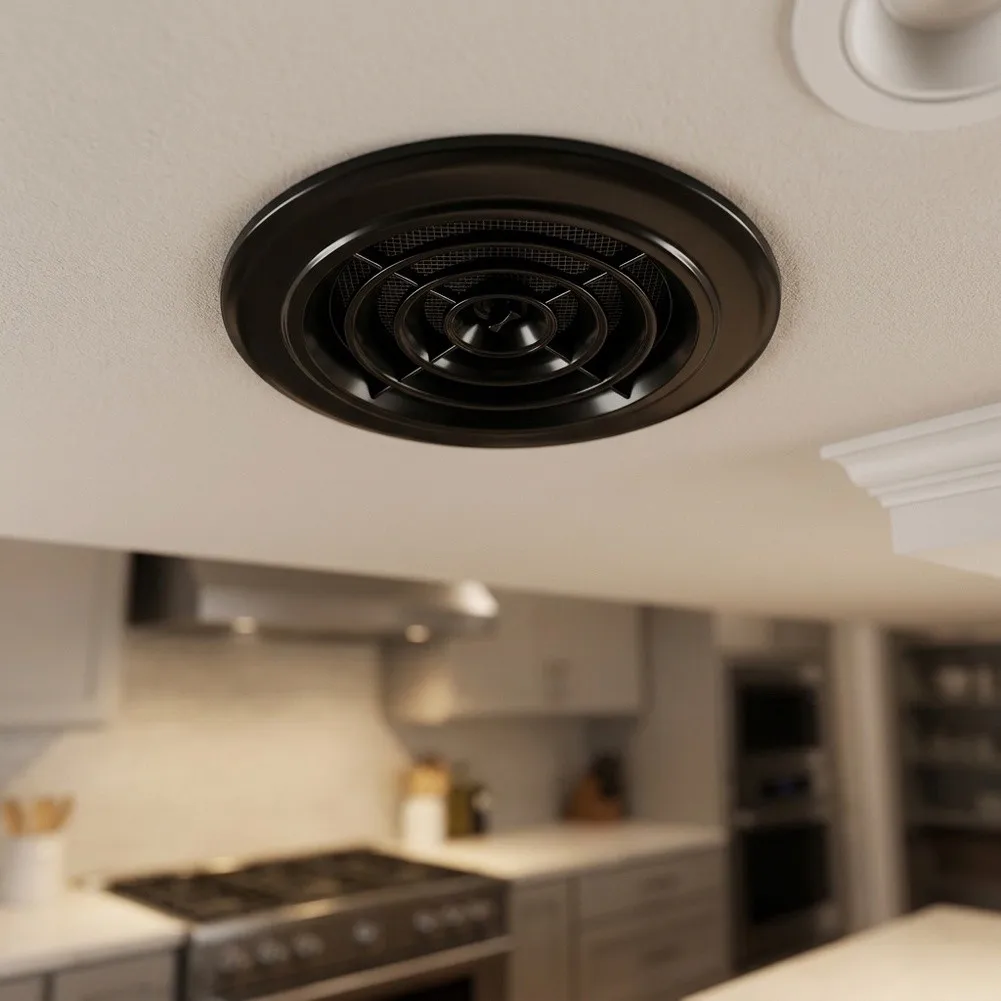 Black 8 Inch Rotating Vent Cover With Mesh Grate For Kitchen Living Room Fan Air Circulation System Home Improvement