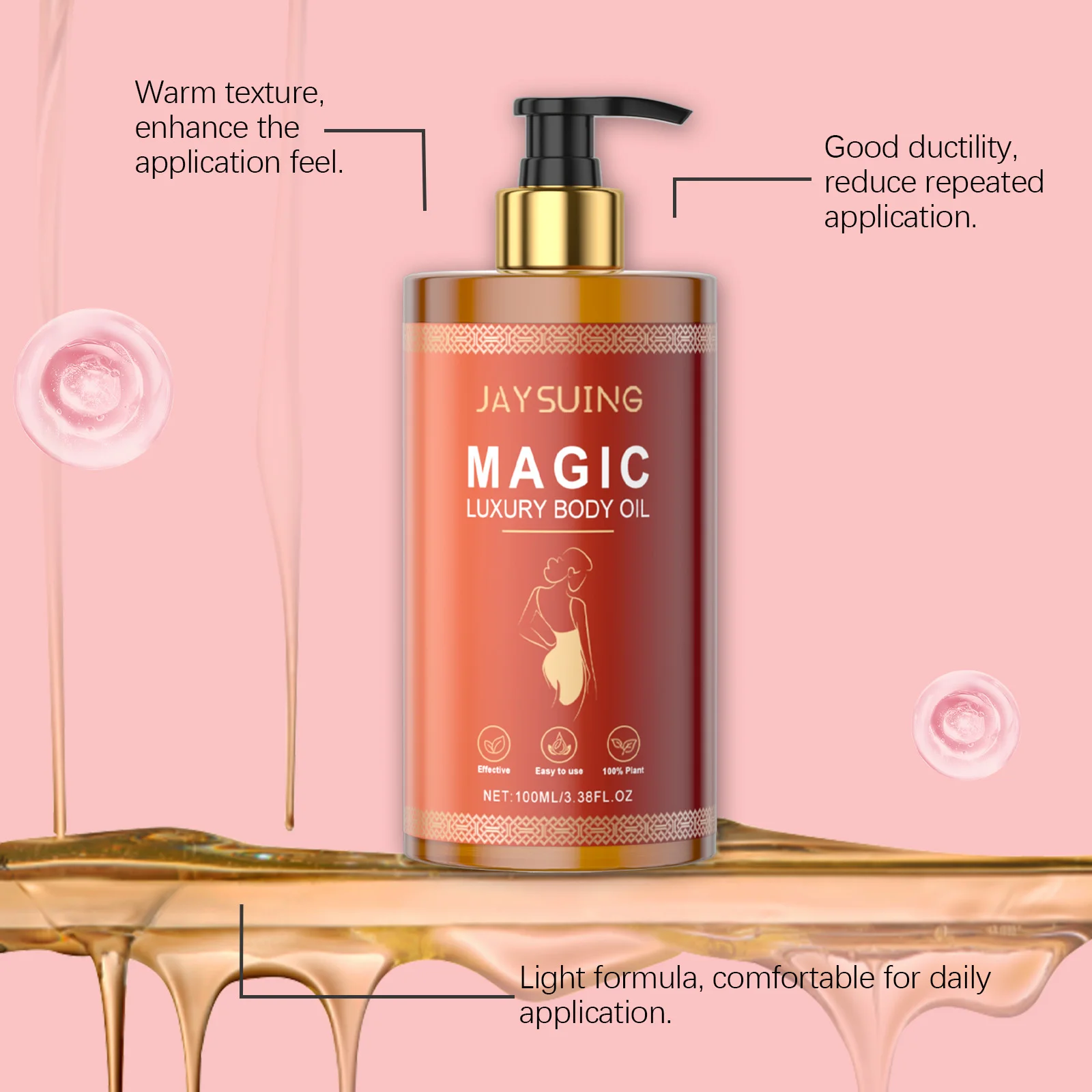 Picture 5: Magic Body Firming Oil Skin Tightening Anti-Aging Refreshing Abdomen Thigh Improve Elasticity Hydrate Anti Cellulite Massage Oil