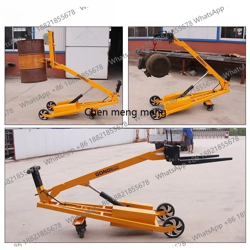 New arrive Mobile Hydraulic Forklift 300-500KG Foldable Hand Pallet Truck For Loading Unloading Drum Lifting Electric Warehouse