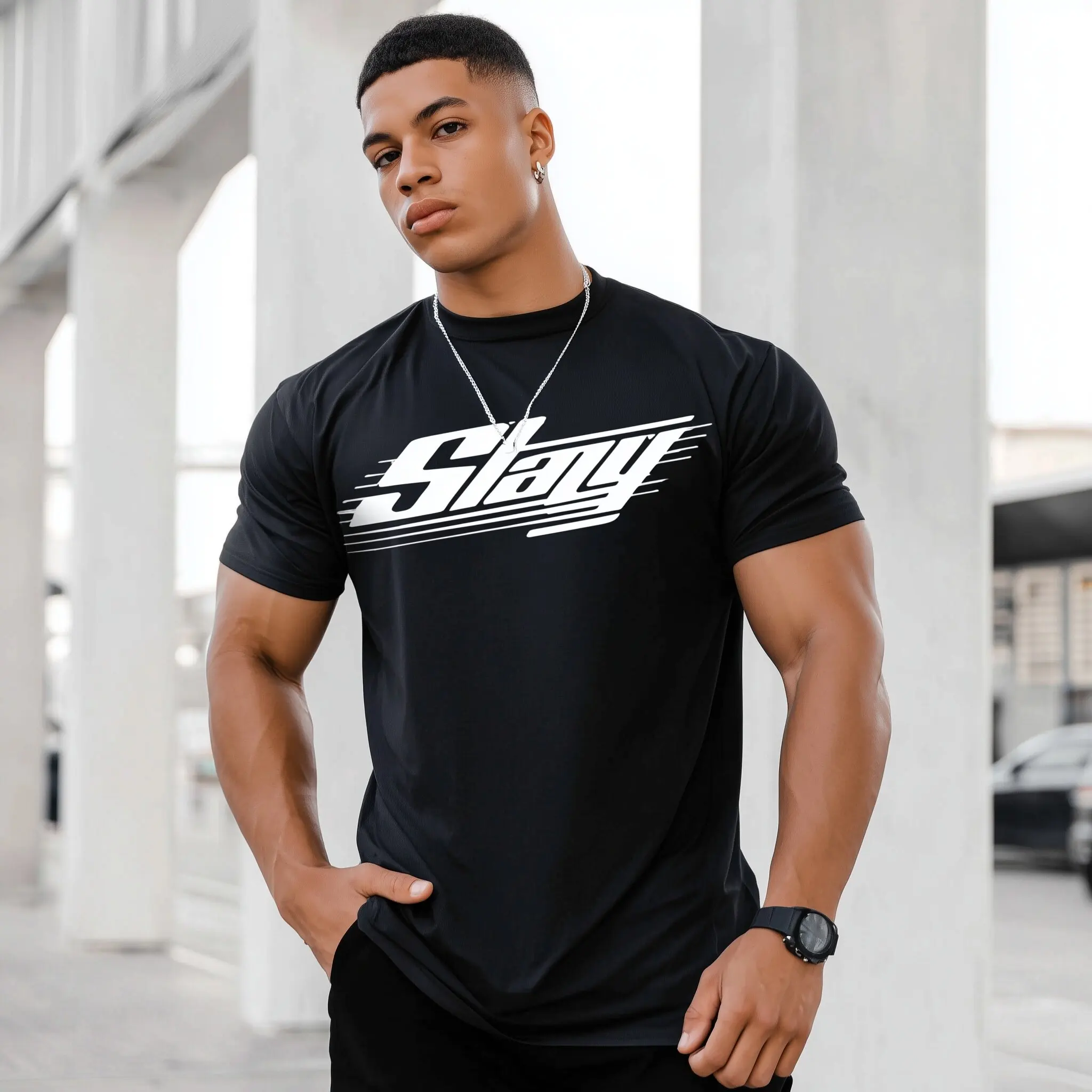 

Teevo Men's Short Sleeve T-Shirt Dynamic Graphic Print Casual Fitness Streetwear