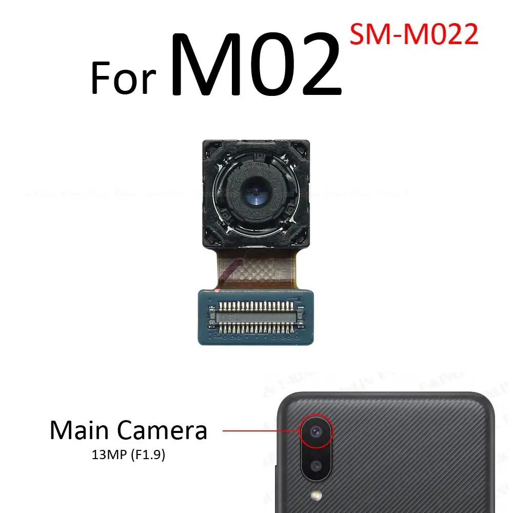 Ultrawide Telephoto Depth Macro Rear Main Camera For Samsung Galaxy M02 M12 M22 M022 M127 M225 Selfie Front Camera Flex Cable