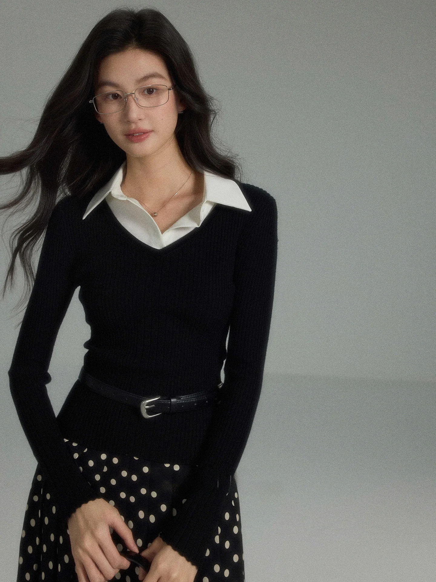 

Женская вязаная футболка Design Er Yang: облегающий базовый топ с длинным рукавом в винтажном стиле, дышащий, приятный для кожи