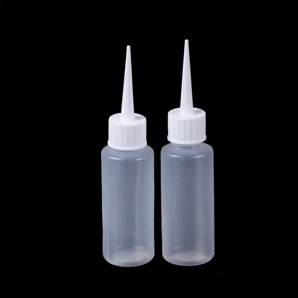 2Pcs 50ml PE Squeezable Liquid Bottle Plastic Drop Bottles Needle Bottle Dropper Eye Liquid Container Empty Dropper