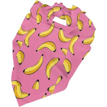 香蕉3D可愛水果紋理狗狗頭巾 arf Trile 聖誕節感恩節雙面狗狗 arf 男女通用 粉紅色 10 最佳銷售 寵物頭巾 - №9