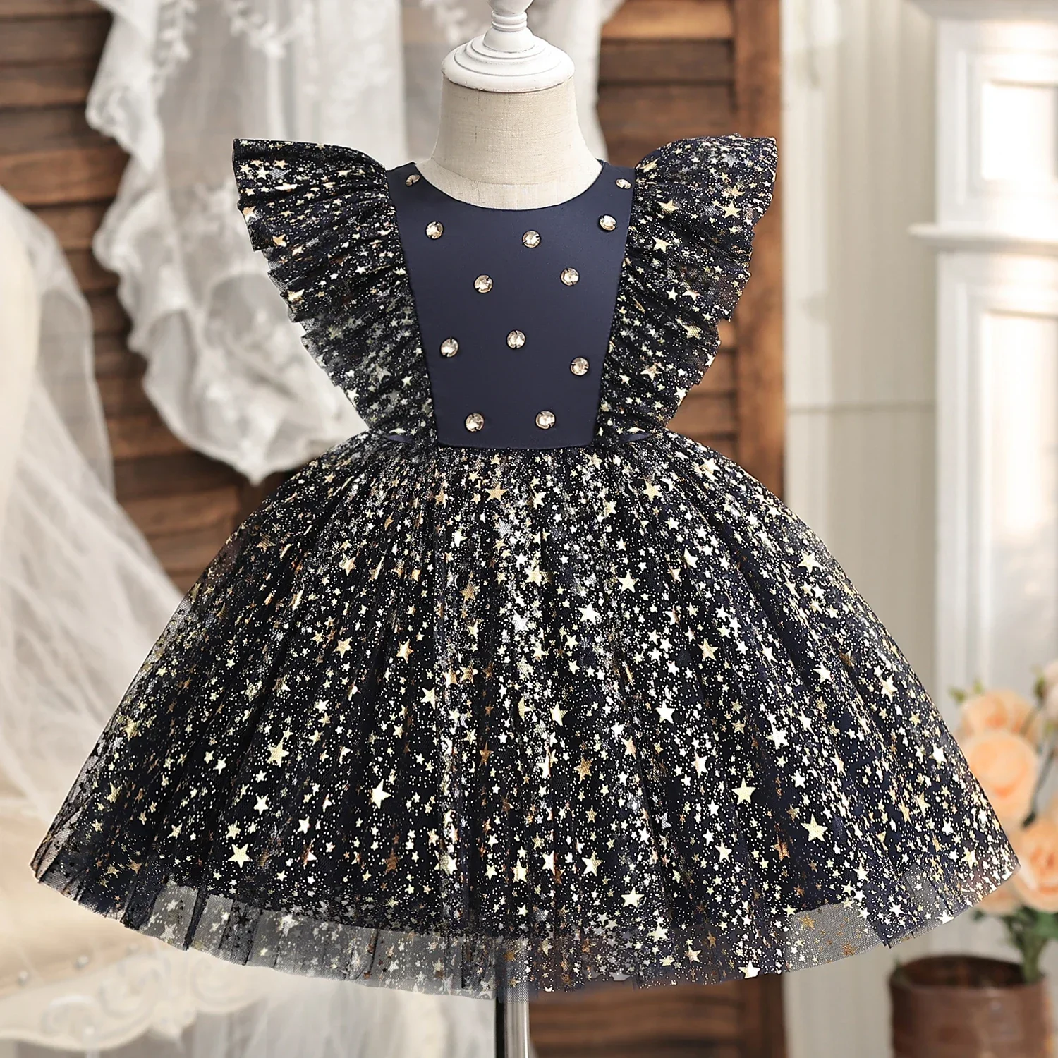 Baby Girl Tutu Party Gown Flower Girls Dresses for Wedding 1 2 3 4 5 Years Birthday Kids Clothes Princess Tulle Children Costume