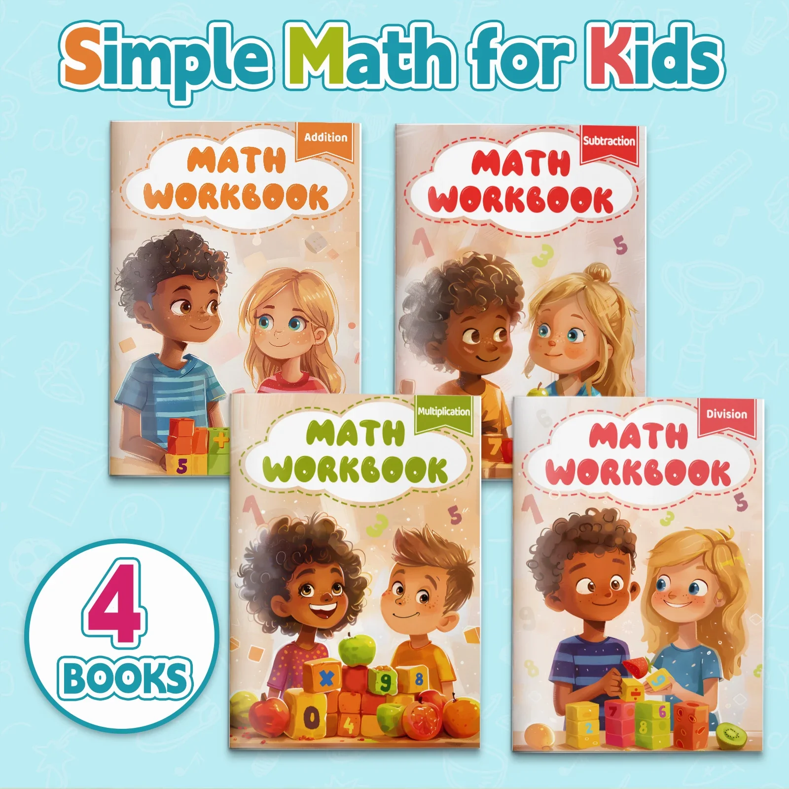 Children Math Drills Workbook, Addition Subtraction Multiplication Division Speed Practice Book, Boost Kids Mental Math Skills